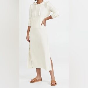 Z Supply Ruffle Hoodie Dress in Cloud Dancer